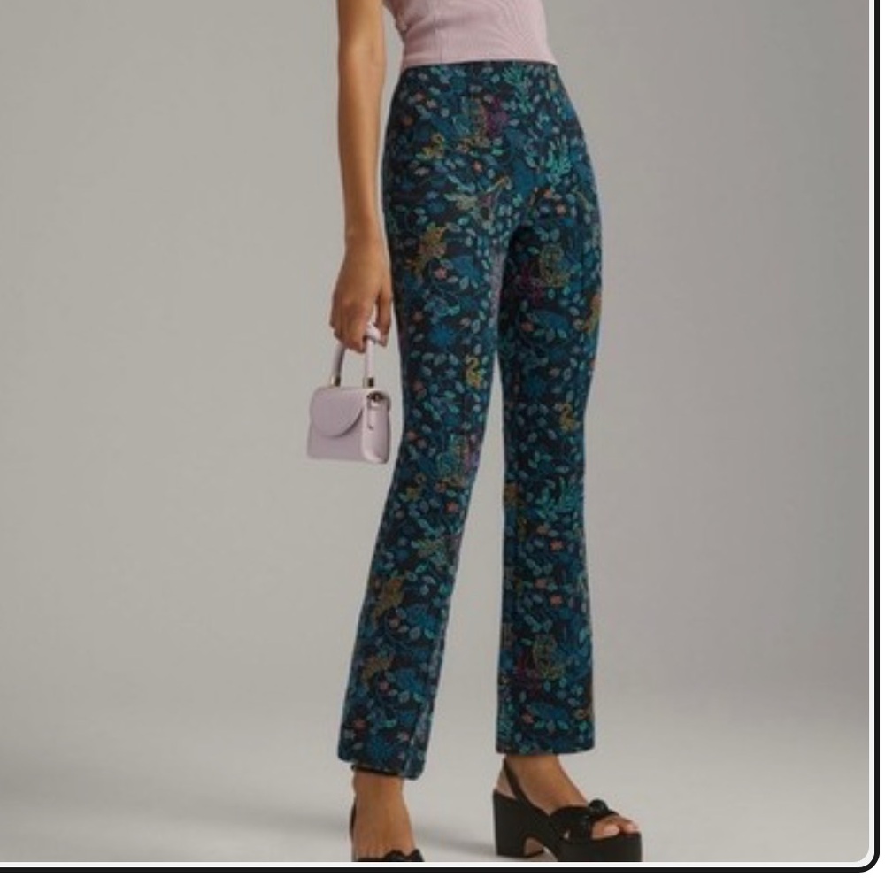 Anthropologie Maeve The Margot kick flare pant - tiger 🐅 print